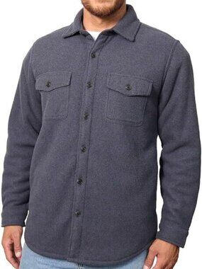 Freedom Foundry Men's Plaid Fleece Jackets Super Plush Sherpa Lined Size XL GRAY